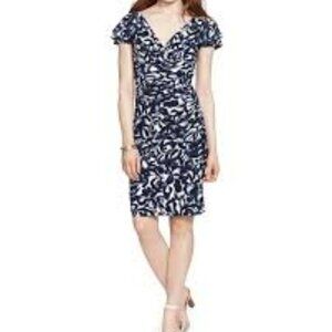 Ralph Lauren Navy and Cream Midi Dress